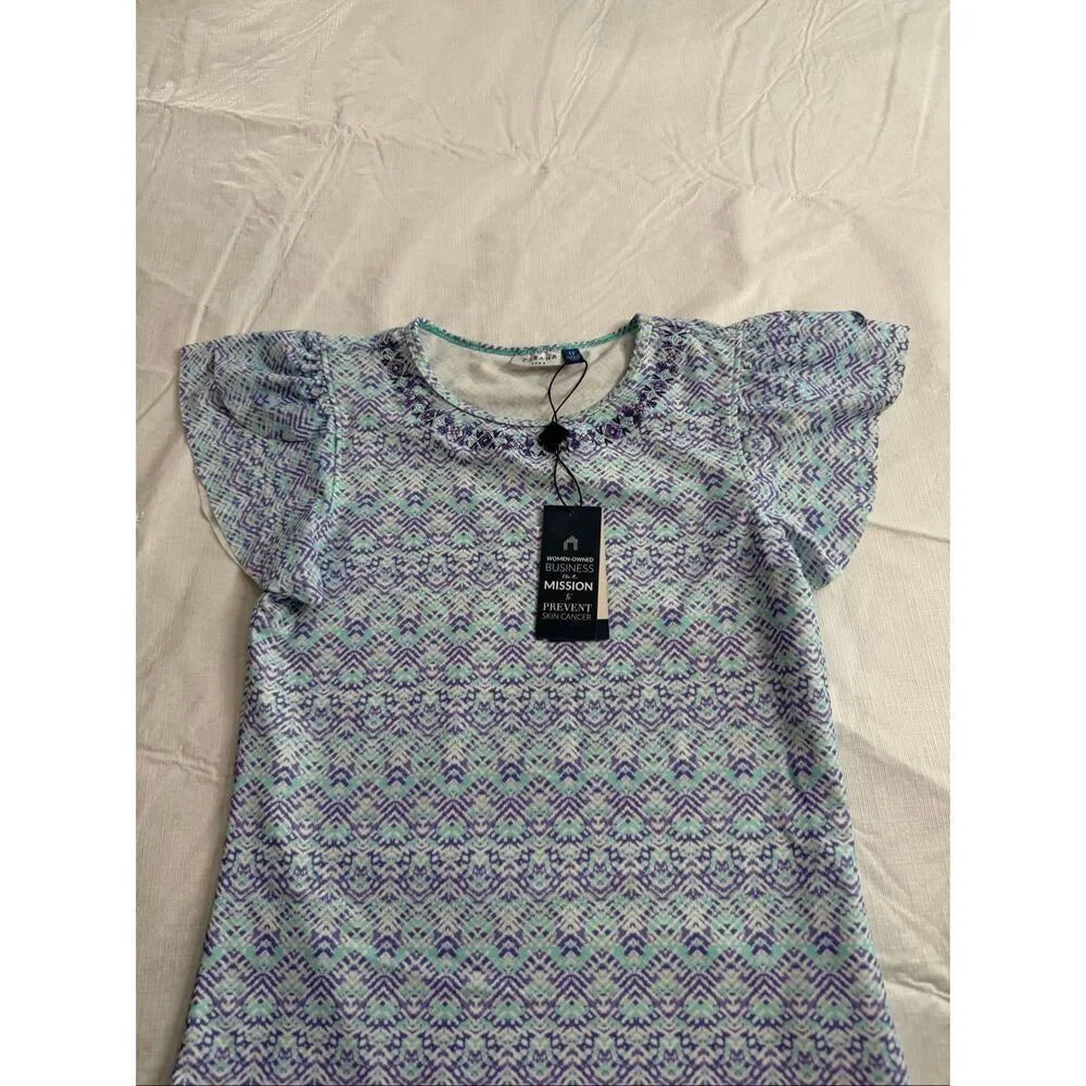 NWT Cabana Life Girls Top Rash Gaurd Size 12 New